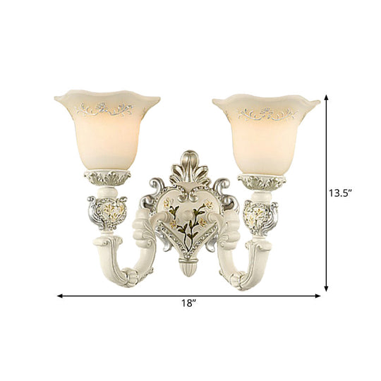 Vintage Milky Glass Sconce Lamp - Bloom Sitting Room Wall Lighting