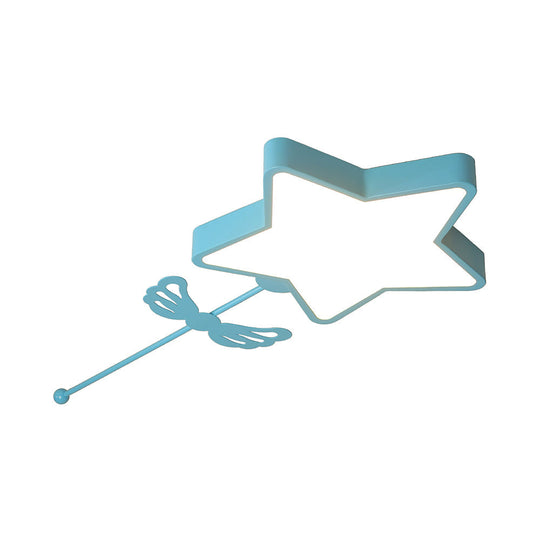 Star Acrylic Ceiling Light For Modern Kid’s Bedroom - Flush Mount Fixture