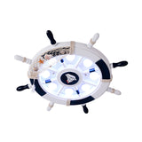 Coastal Led Acrylic Ceiling Flush Lamp In White/Orange/Blue For Bedroom