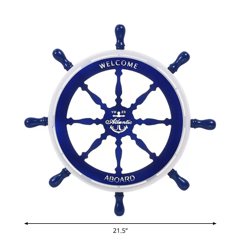 Blue Rudder Design Led Flushmount Ceiling Light For Modern Circular Sleeping Room