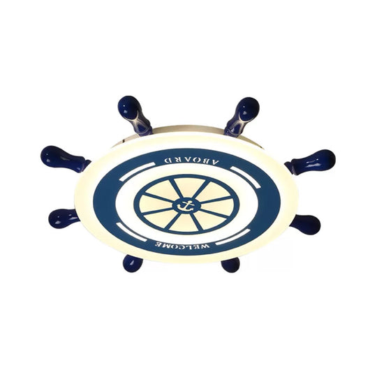 Blue Rudder Led Flush Mount Ceiling Light: Simple & Stylish Fixture For Great Rooms