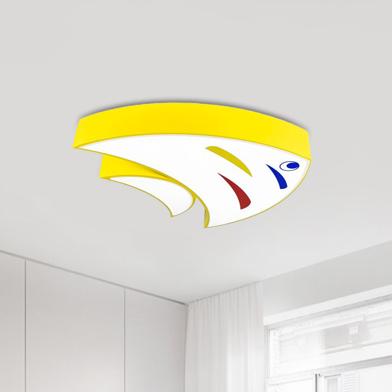 Underwater Adventure Led Flush Mount Lamp - Colorful Acrylic Tropical Fish Design For Childrens Room