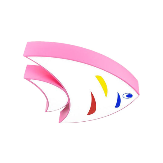 Underwater Adventure Led Flush Mount Lamp - Colorful Acrylic Tropical Fish Design For Childrens Room