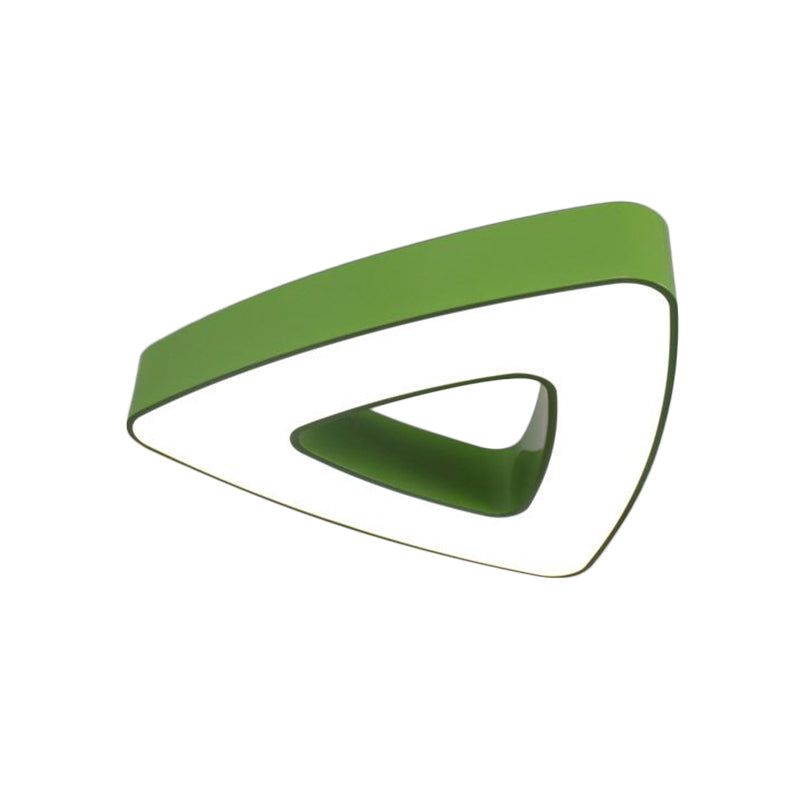 Kid’s Led Acrylic Hollow Triangle Flushmount Ceiling Light In Red/Blue/Green – Warm/White Lighting