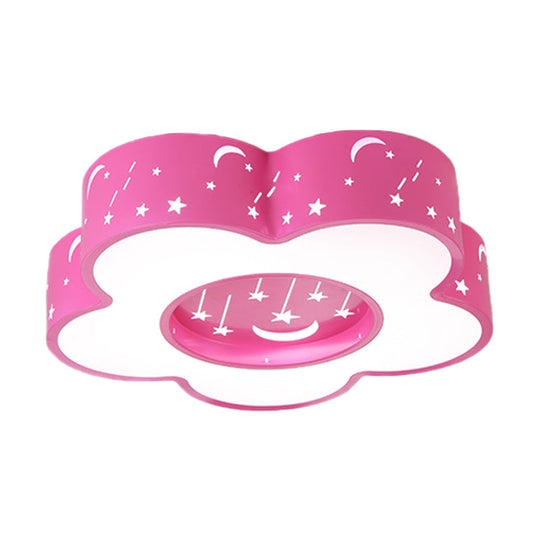 Modern Hollow - Out Blossom Ceiling Light With Acrylic Led Flush Mount Lighting For Playroom In