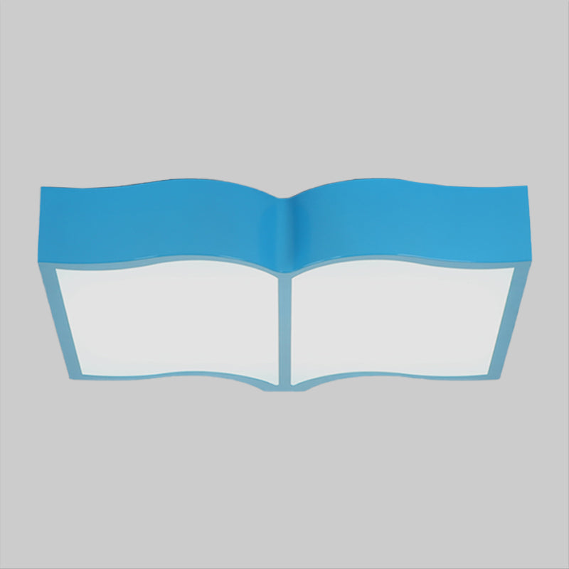 Simple Style Flush Mount Led Ceiling Lamp In Warm Light - Acrylic Red/Yellow/Blue