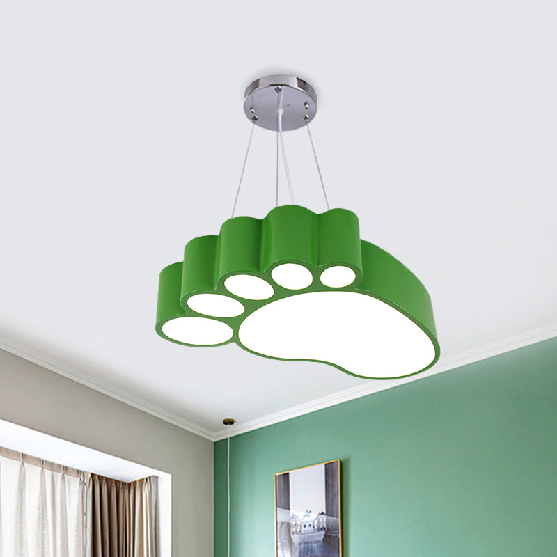 Foot-Shaped Led Chandelier Lighting Fixture Simplicity Acrylic For Nursery In Vibrant