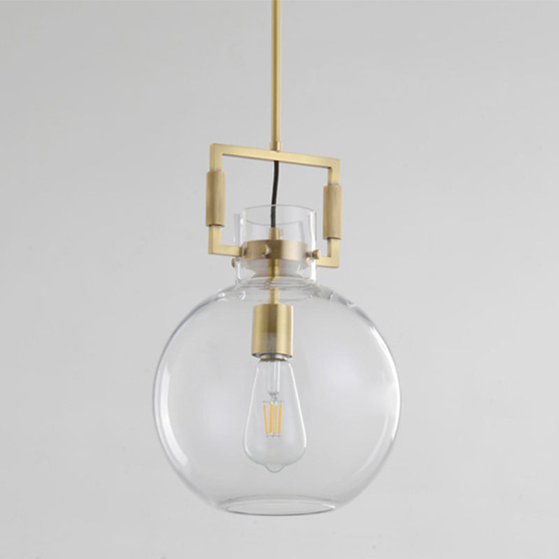 Modern Clear Glass Hanging Light - Sleek Suspension Lamp For Dining Room