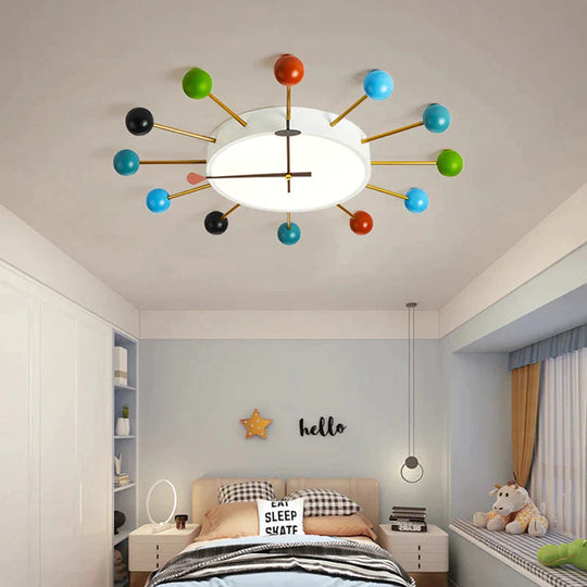 Nordic Personality Macaroon Color Bedroom Led Ceiling Lamp