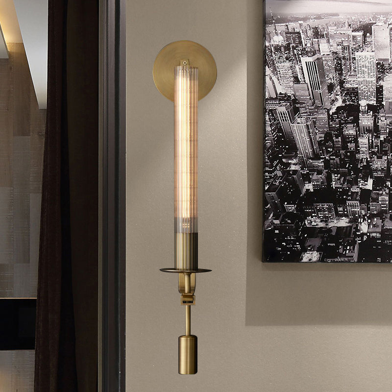 Minimalist Metal Tube Bathroom Wall Mount Light | 1/2-Head Brass/Black/Chrome Sconce Fixture 1 /