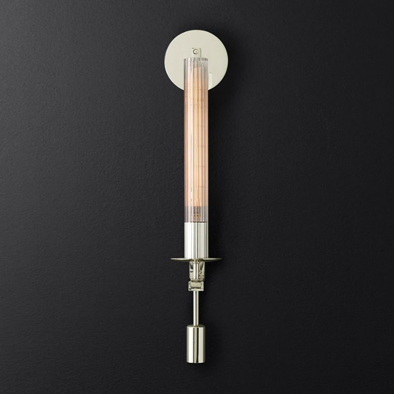 Minimalist Metal Tube Bathroom Wall Mount Light | 1/2-Head Brass/Black/Chrome Sconce Fixture