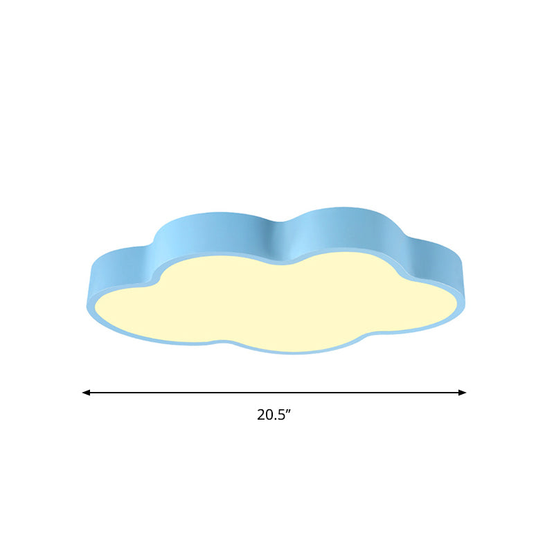 Macaron Cloud Shaped Led Ceiling Light - Acrylic 20.5’/24.5’ Wide White/Blue Ideal For Bedrooms