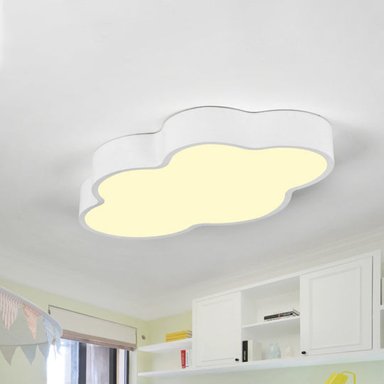 Macaron Cloud Shaped Led Ceiling Light - Acrylic 20.5’/24.5’ Wide White/Blue Ideal For Bedrooms