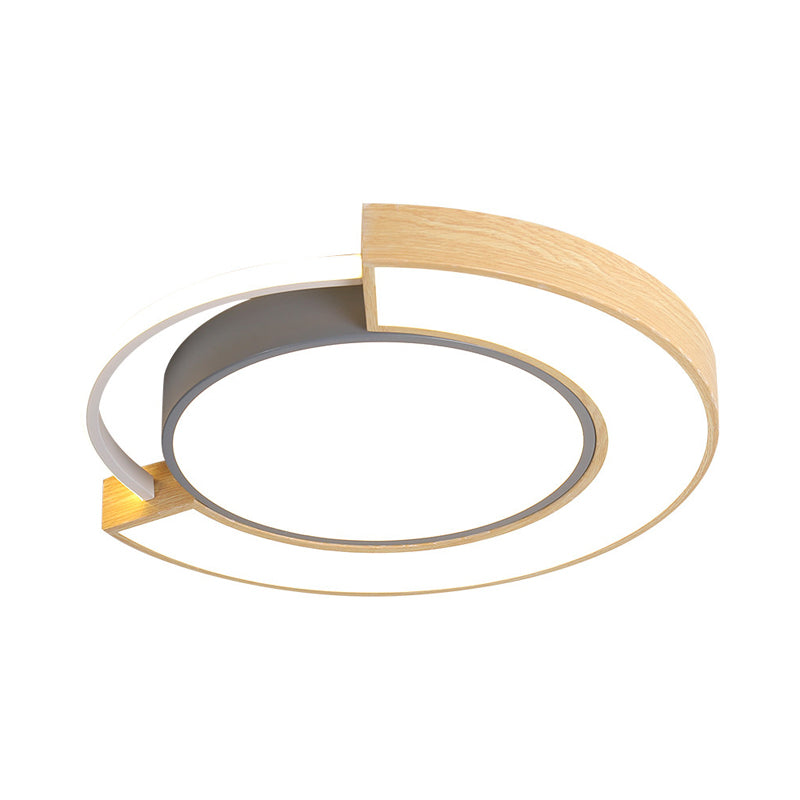 Metal Led Ceiling Light In Macaron Grey/Green With Warm/White - 16.5’/20.5’ Width