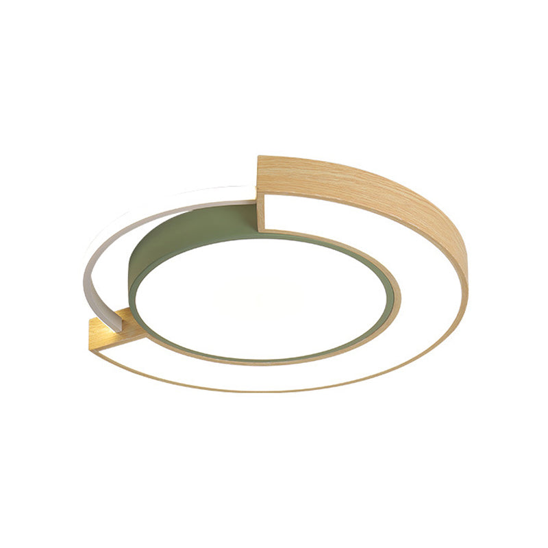 Metal Led Ceiling Light In Macaron Grey/Green With Warm/White - 16.5’/20.5’ Width