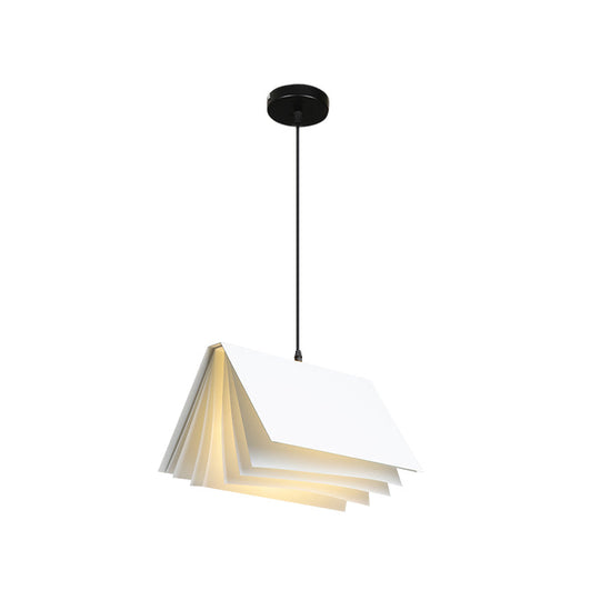 Cafe Pendant Lamp - Book Design Metal Construction Single-Bulb Macaron Ceiling Hang Light In