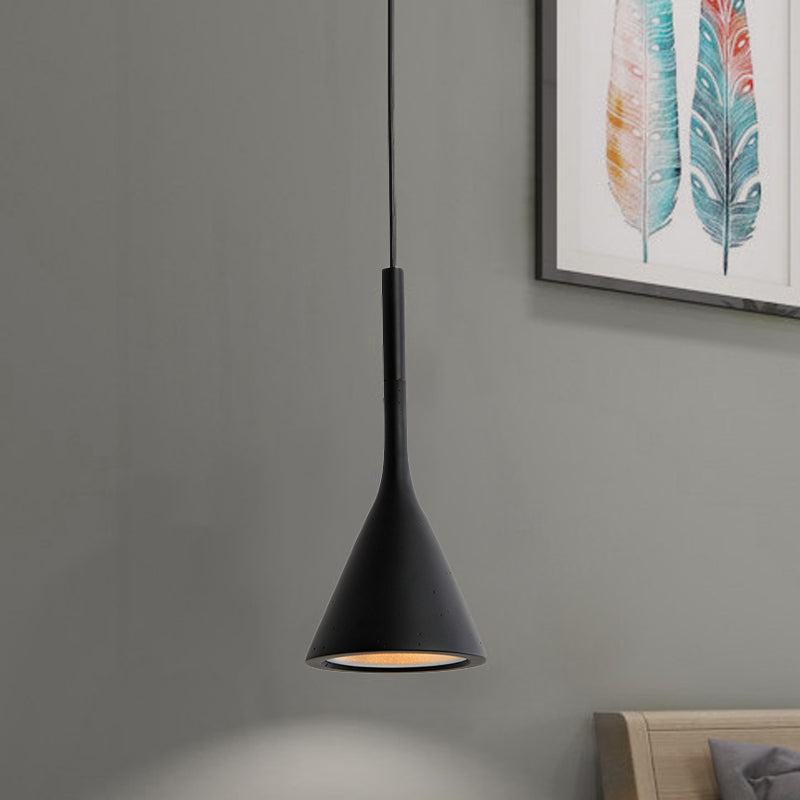Modern Nordic Style Funnel Kitchen Bar Pendant Light - Red/White/Black