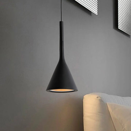 Modern Nordic Style Funnel Kitchen Bar Pendant Light - Red/White/Black