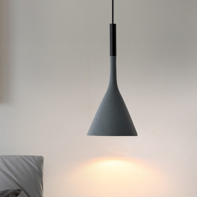Modern Nordic Style Funnel Kitchen Bar Pendant Light - Red/White/Black