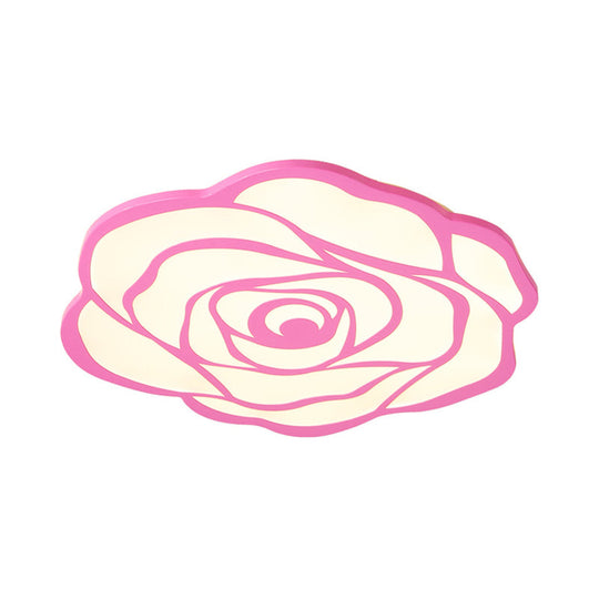 Blossom Shaped Led Ceiling Light - Pink Acrylic Lamp For Girls Bedroom