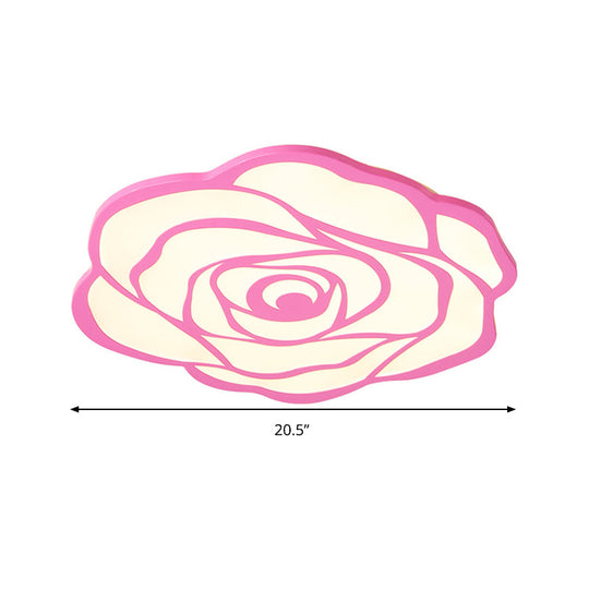 Blossom Shaped Led Ceiling Light - Pink Acrylic Lamp For Girls Bedroom