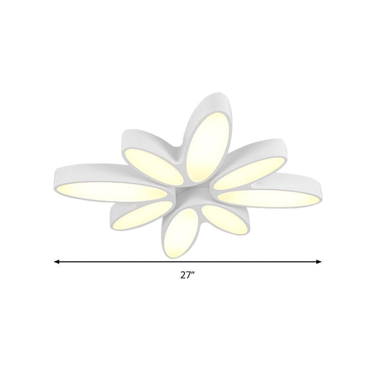 Creative Acrylic Ceiling Lamp For Child’s Bedroom - White 8 - Petal Blossom Design