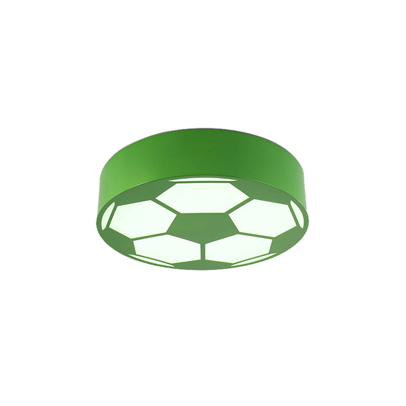 Kids Bedroom Acrylic Flat Football Ceiling Mount Light - Sports Theme Lamp