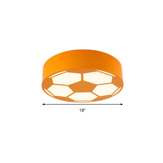 Kid’s Bedroom Acrylic Flat Football Ceiling Mount Light - Sports Theme Lamp