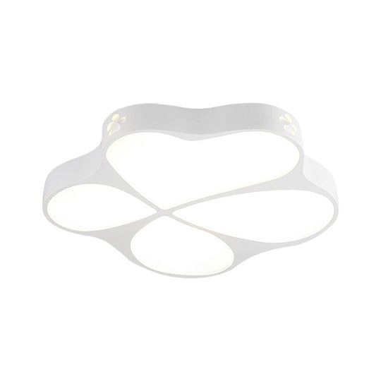 Floral Acrylic Ceiling Mount Light: Elegant Contemporary Lamp In White Finish