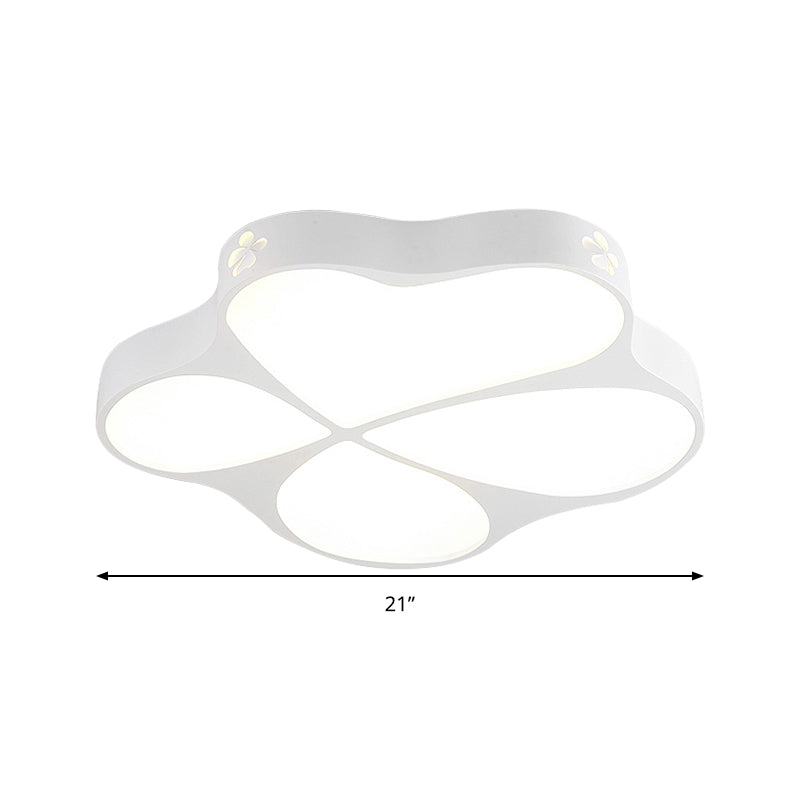 Floral Acrylic Ceiling Mount Light: Elegant Contemporary Lamp In White Finish