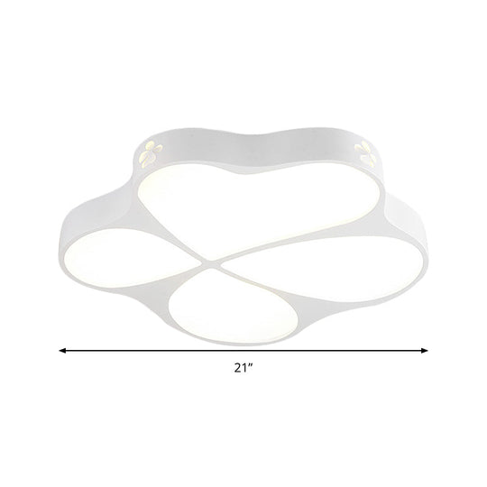 Floral Acrylic Ceiling Mount Light: Elegant Contemporary Lamp In White Finish