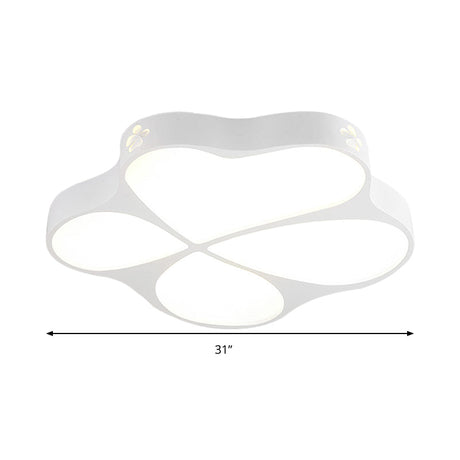 Floral Acrylic Ceiling Mount Light: Elegant Contemporary Lamp In White Finish