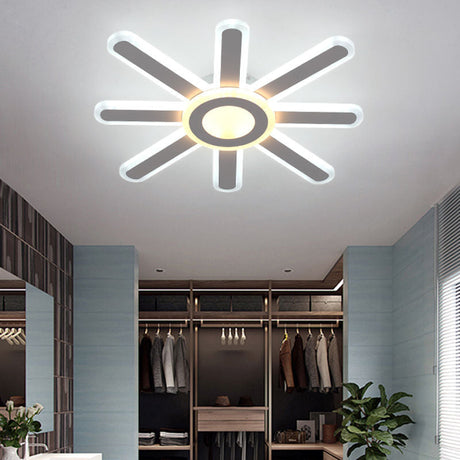 Contemporary Acrylic Led Ceiling Lamp In White For Study Room Hallway / 19.5
