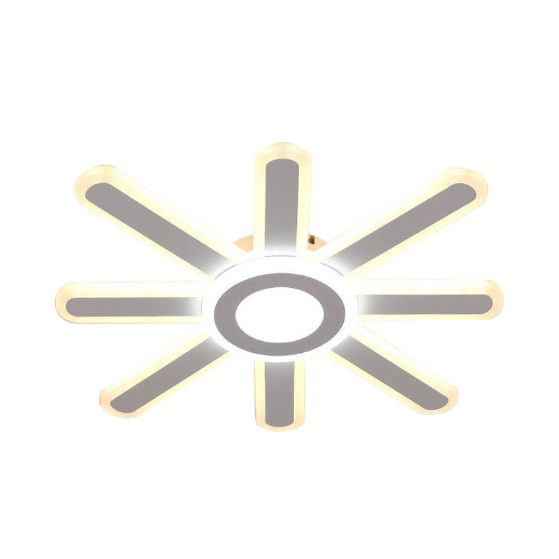 Contemporary Acrylic Led Ceiling Lamp In White For Study Room Hallway