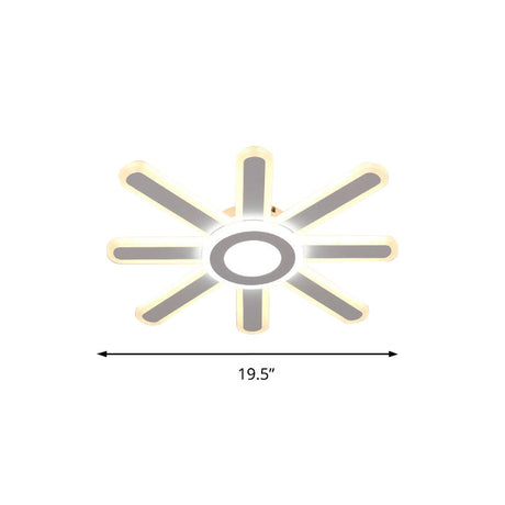 Contemporary Acrylic Led Ceiling Lamp In White For Study Room Hallway