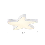 Stylish Led Ceiling Lamp In White For Baby Room With Starfish Design