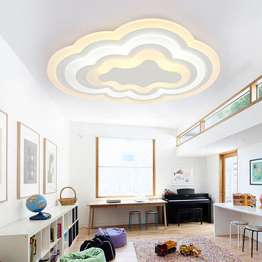 Stylish Cloud Led Ceiling Light For Kindergarten Porch - Simple & Elegant Design White / 19.5 Warm