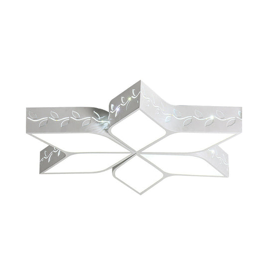 Modern Metal Led Flush Ceiling Light In White Finish For Nursing Rooms