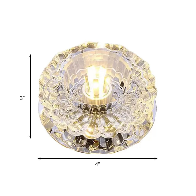 Clear Crystal Floral Flush Mount Ceiling Fixture