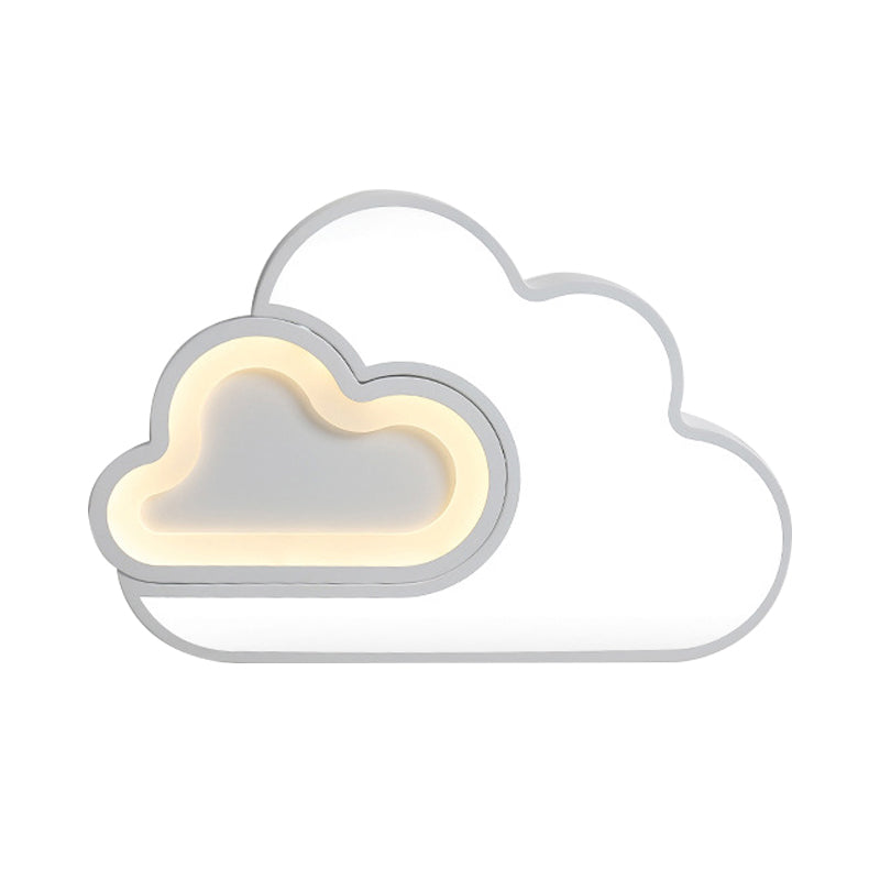 White Cloud Led Ceiling Light For Kid’s Bedroom - Contemporary Acrylic Lamp