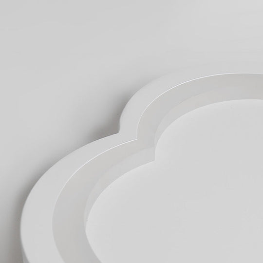 White Acrylic Flower Led Flush Mount Ceiling Lamp - Perfect For Kid’s Bedroom