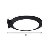 Creative Led Fish Flushmount Ceiling Lamp For Kindergarten Bathrooms - Acrylic Oval Design