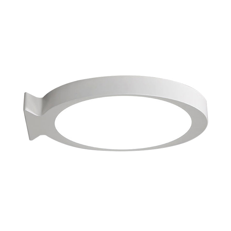 Creative Led Fish Flushmount Ceiling Lamp For Kindergarten Bathrooms - Acrylic Oval Design