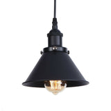 Industrial Cone Pendant Light In Black/Copper/Rust With Cord Grip - Single-Bulb Kitchen Bar Lighting