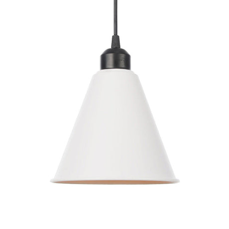 Rustic Pendant Ceiling Lamp With Flared Iron Shade - Black Or White / C