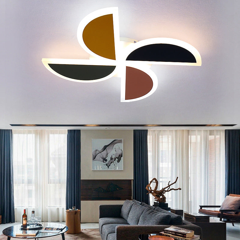 Cute Led Ceiling Light: Multi-Colored Windmill Acrylic Flush Fixture For Living Room