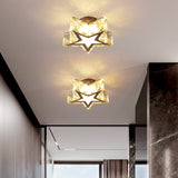 Clear Crystal Led Star Flush Mount Ceiling Light - Contemporary Design For Corridors 6.5’/10’ Width
