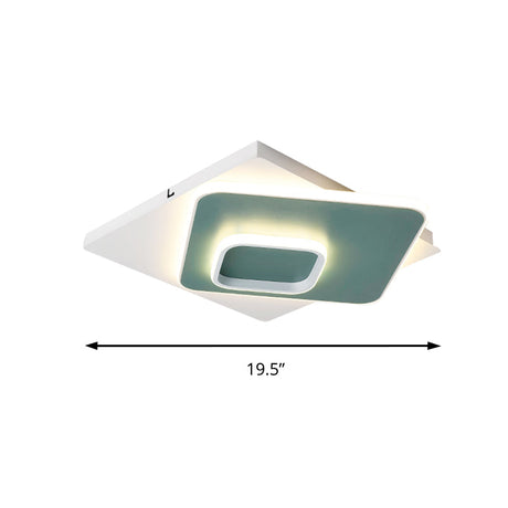 Modern Geometric Flush Nordic Metal & Acrylic Integrated Led Ceiling Light
