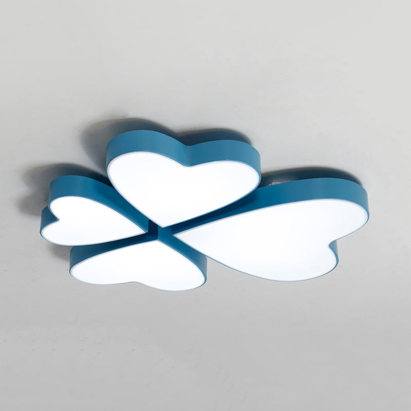 Modern Led Acrylic Flush Mount Ceiling Light For Living Room - Contemporary Lighting Blue / White