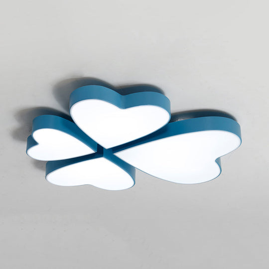 Modern Led Acrylic Flush Mount Ceiling Light For Living Room - Contemporary Lighting Blue / White